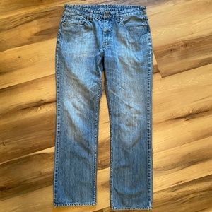 Kenneth Cole Jeans 36x32 Denim Embroidered Pockets Straight Fit